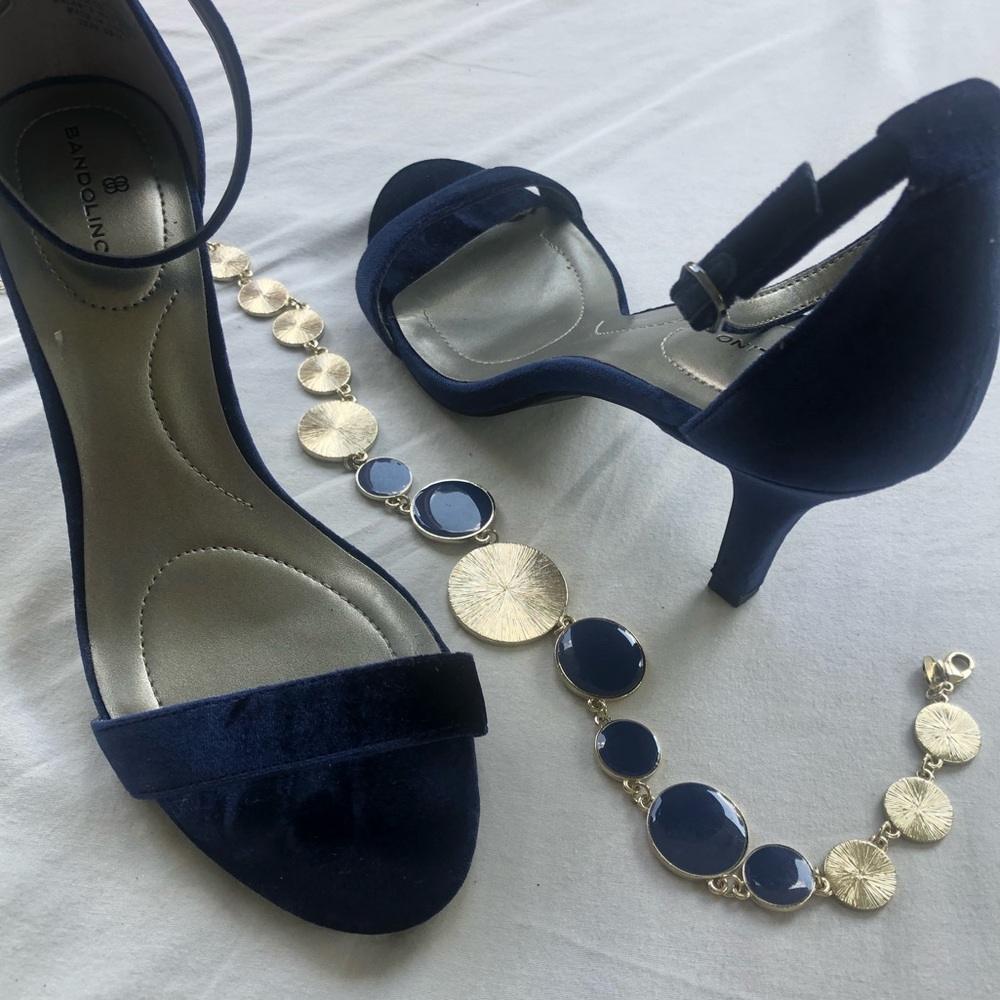 Navy Velvet Heels